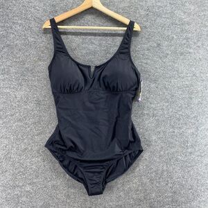 New Anne Cole Swim Suit Women 2XL Black Push Up Lined Sleeveless Wide Strap